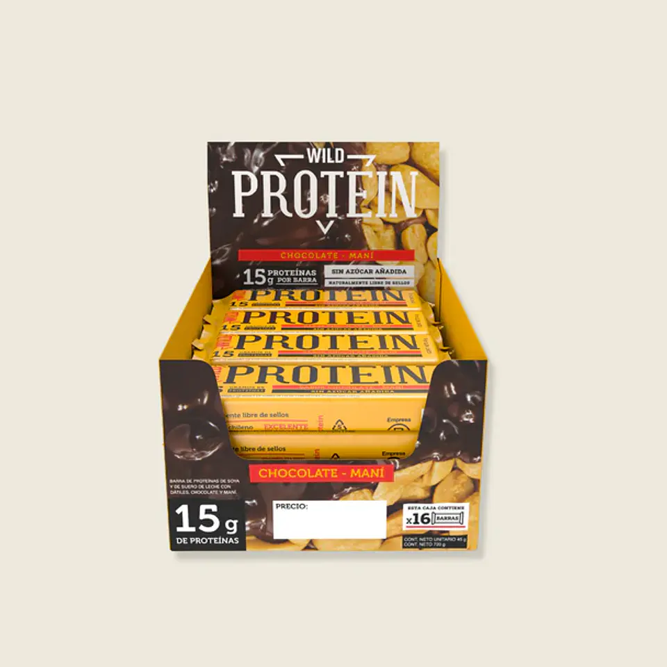 Wild Protein Chocolate Maní 16 unidades 1