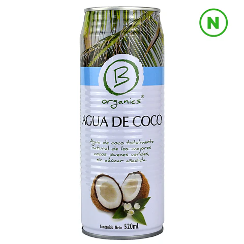 Agua de Coco s/pulpa Be Organics 520 ml