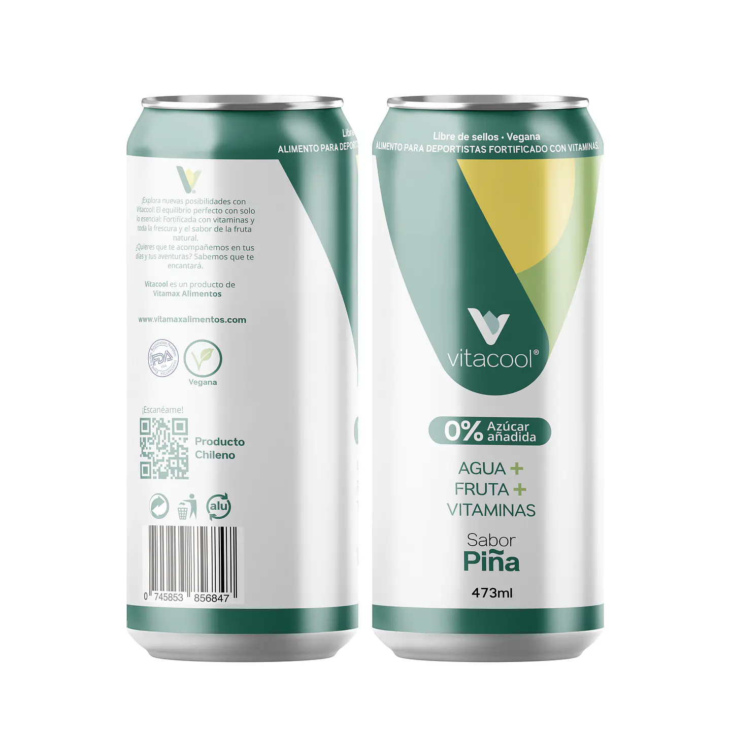 Agua Multivitaminica Vitacool 473 ml Sabor Piña 1