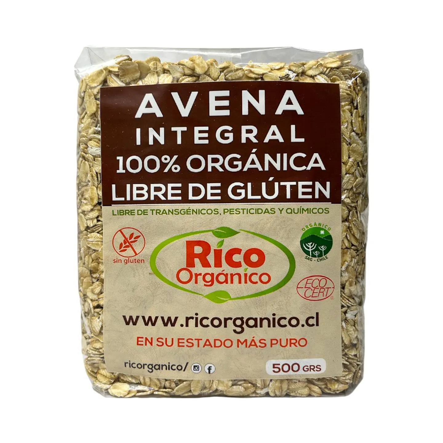 Avena Integral Orgánica Sin Gluten 500g 1