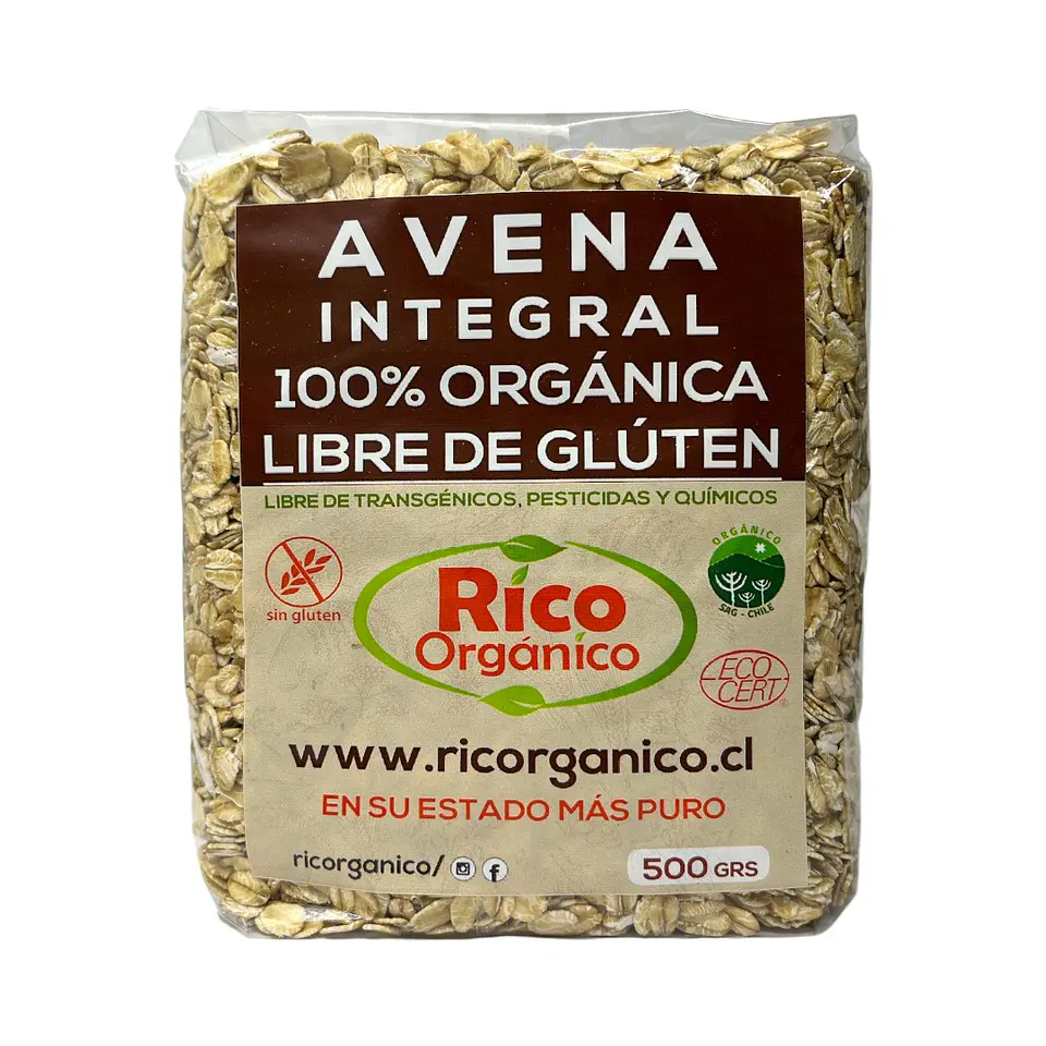 Avena Integral Orgánica Sin Gluten 500g 1