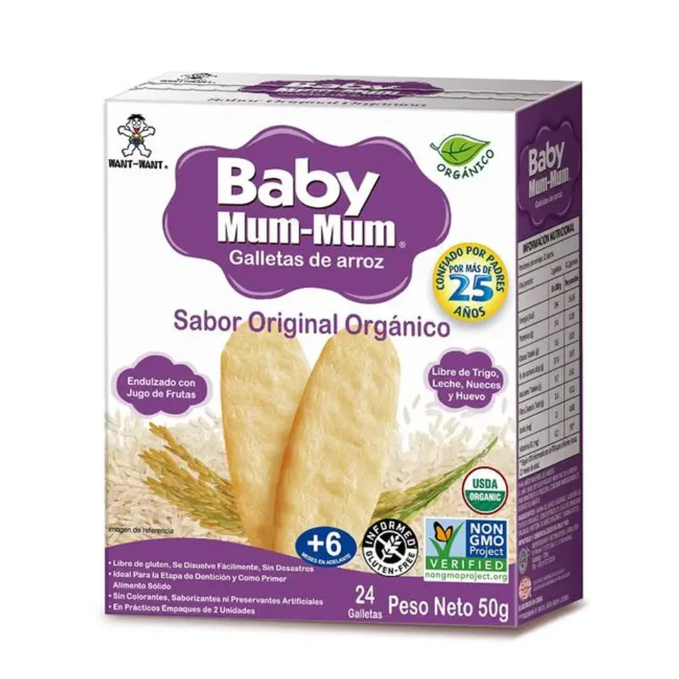 Galletas de Arroz Baby Mum-Mum Original 50g - 12 un 1
