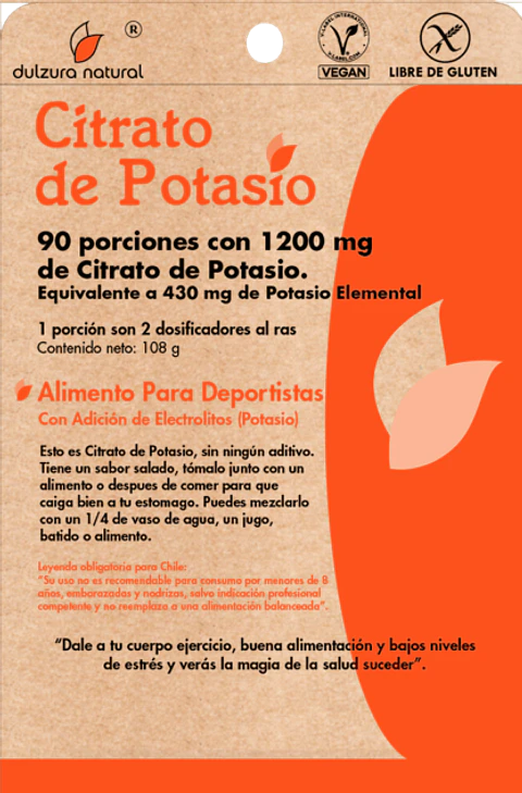 Citrato de Potasio Dulzura Natural 90 Porciones 1200 mg