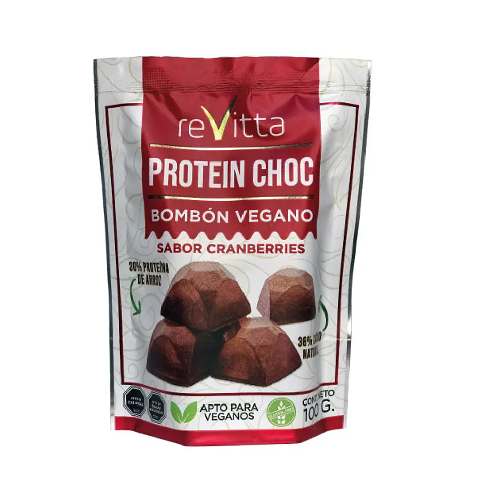 Bombón Vegano Protein Choc Revitta Cranberries 100g 1