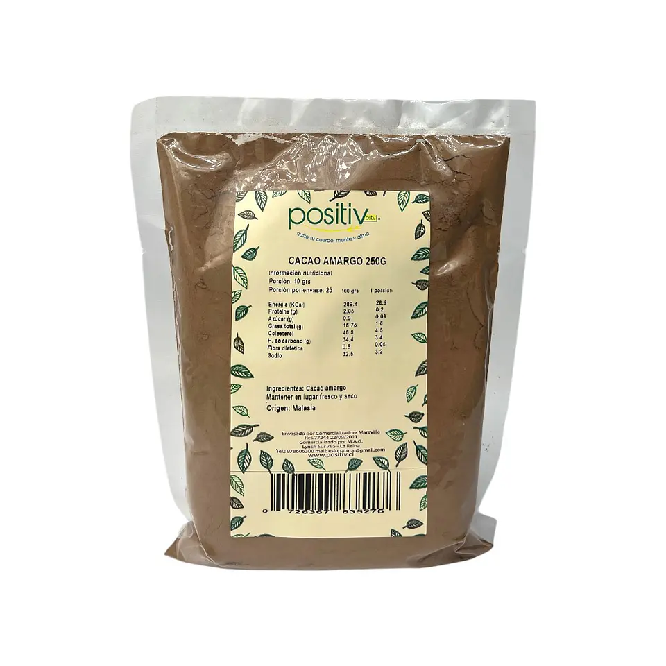 Cacao Amargo en Polvo 250g Positiv 1