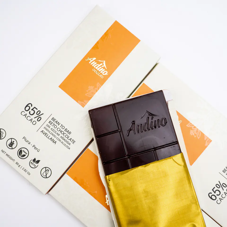 Barra de Chocolate Keto Andino 75% Con Menta Sin Azúcar 80g 3
