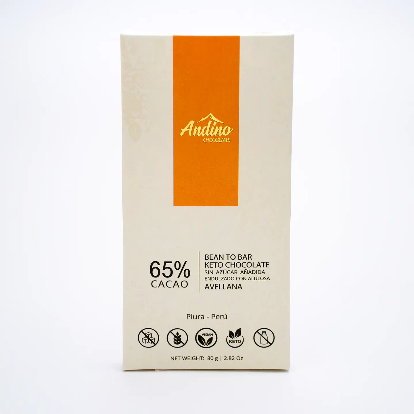 Barra de Chocolate Keto Andino 75% Con Menta Sin Azúcar 80g 1