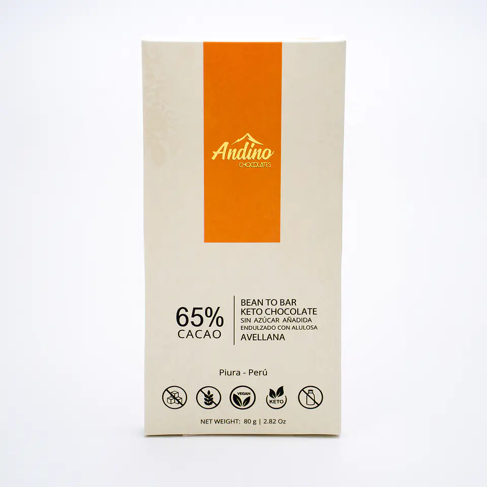 Barra de Chocolate Keto Andino 75% Con Menta Sin Azúcar 80g 1