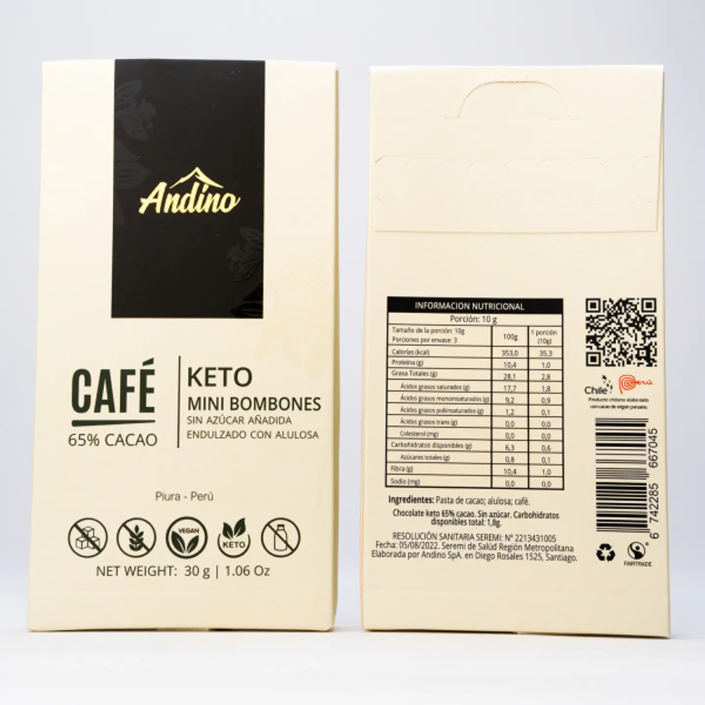 Mini Bombones Chocolate con Trozos de Café Sin Azúcar 30g 2
