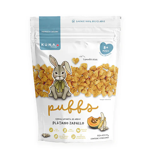 Puffs Plátano Zapallo Familiar Kuna Foods 50g