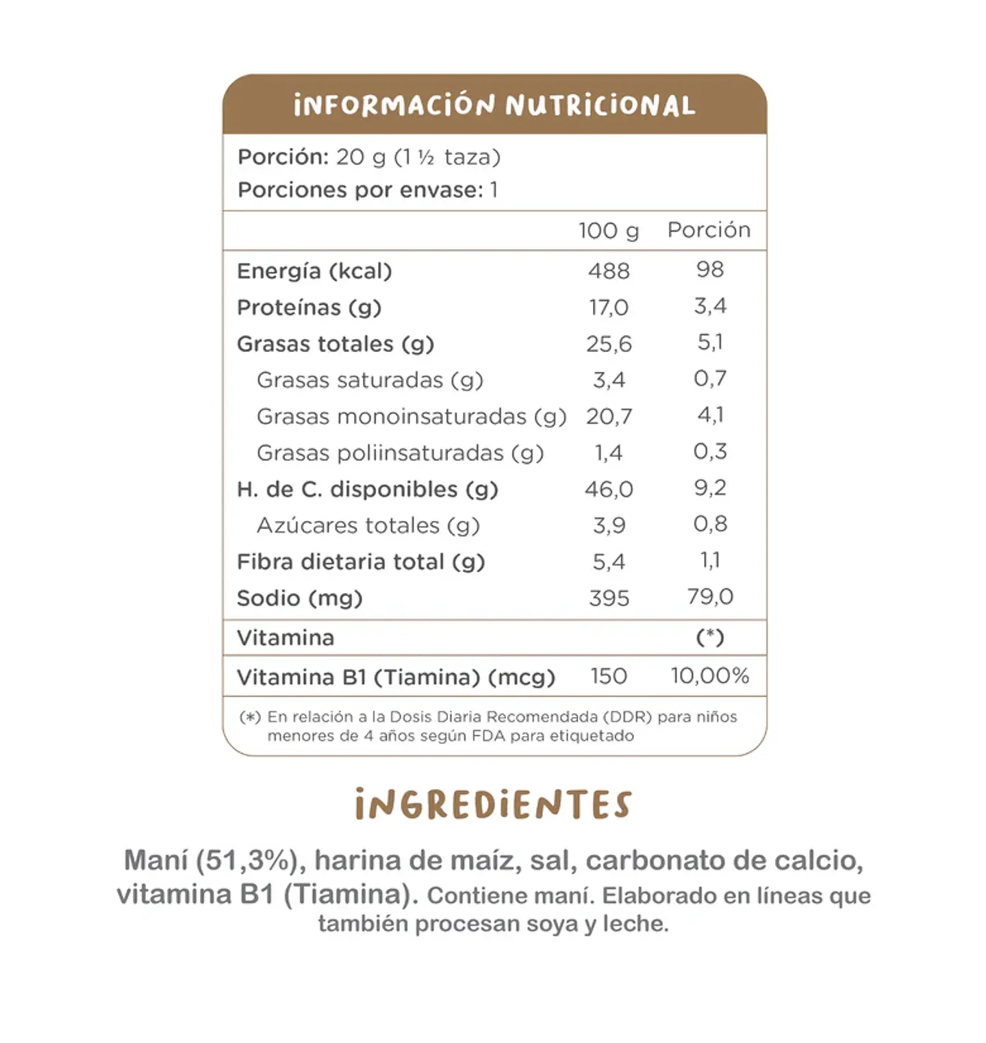 Bombas de Maní Kuna Foods 20g 2