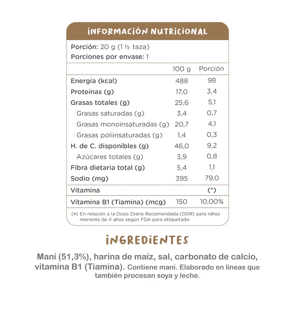 Bombas de Maní Kuna Foods 20g 2
