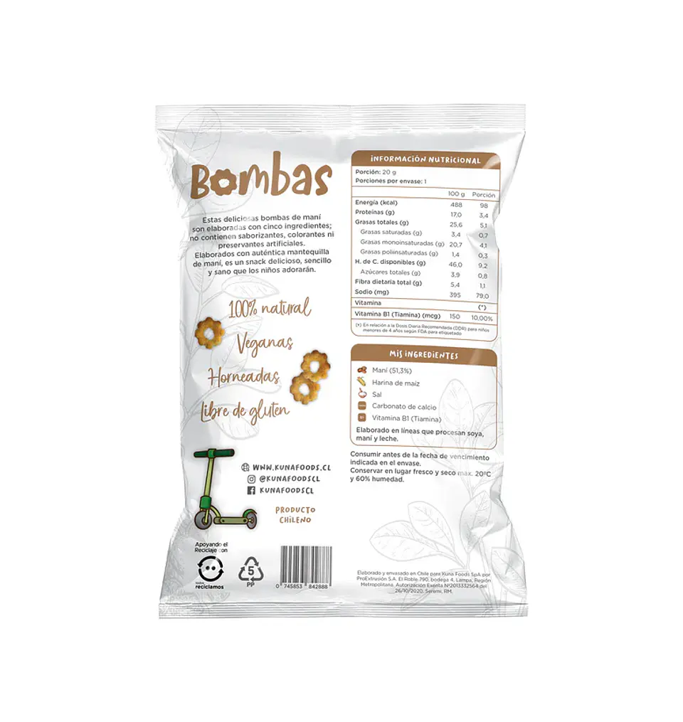 Bombas de Maní Kuna Foods 20g 4