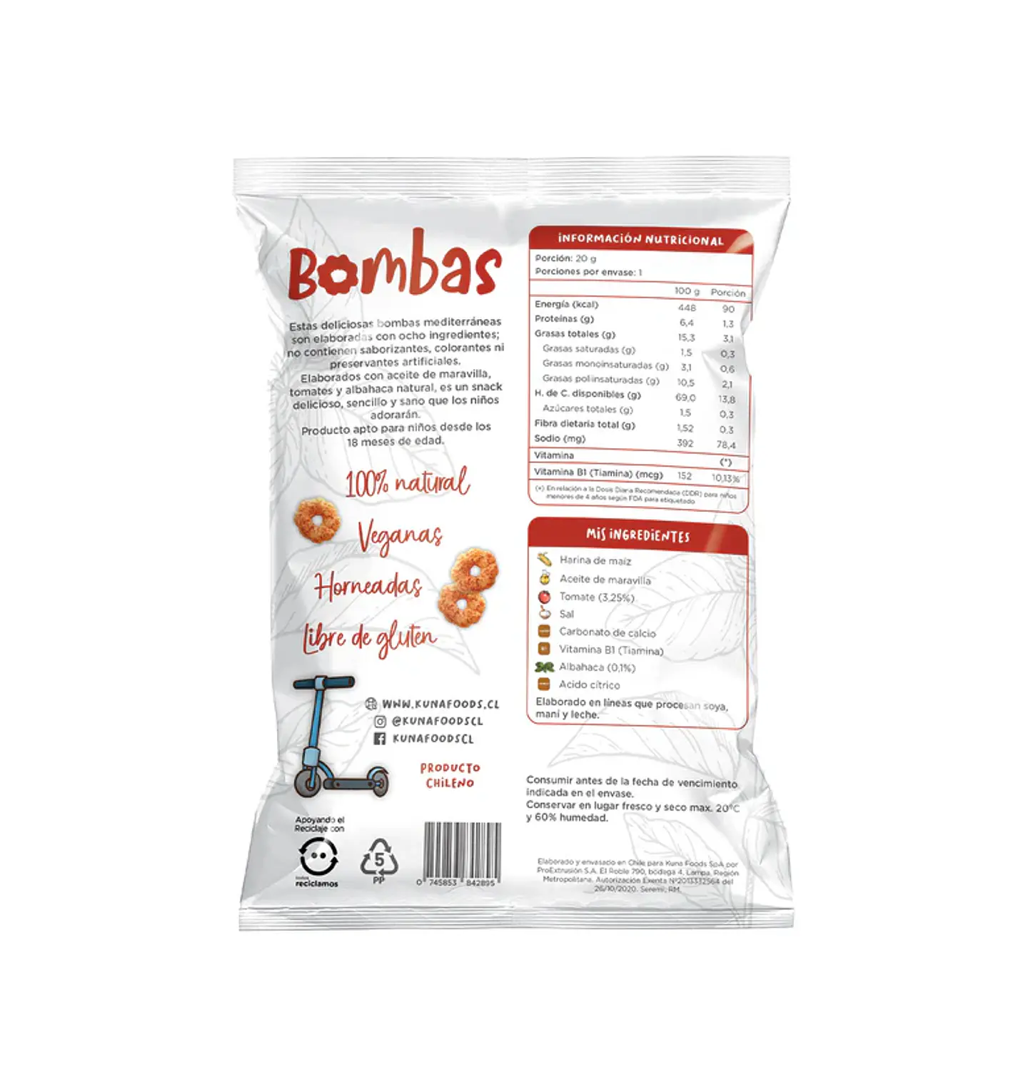 Bombas Mediterráneas Kuna Foods 20g 2