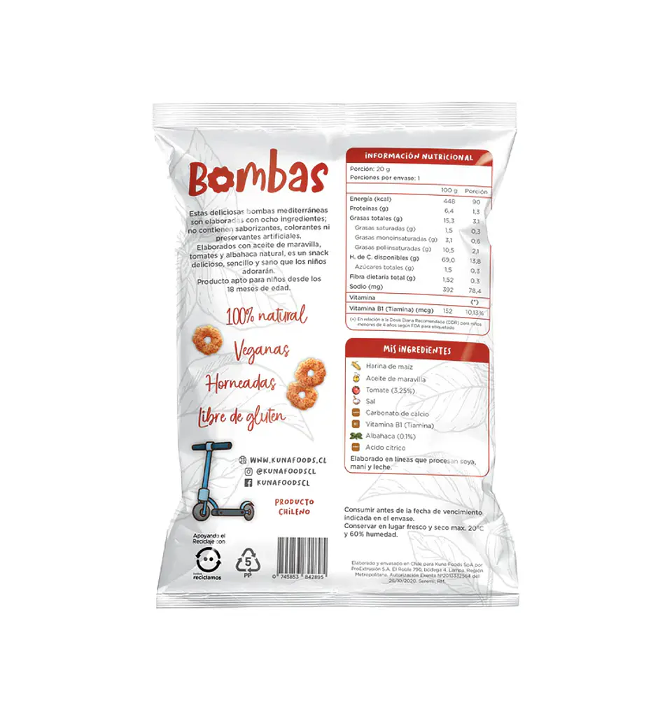 Bombas Mediterráneas Kuna Foods 20g 2