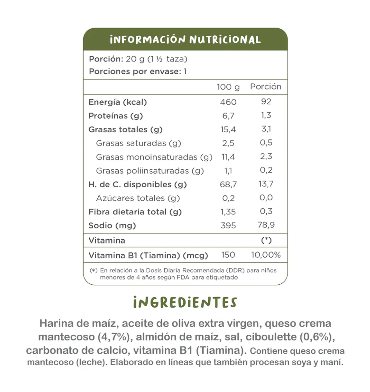 Bombas Queso Crema y Ciboulette Kuna Foods 20g 3