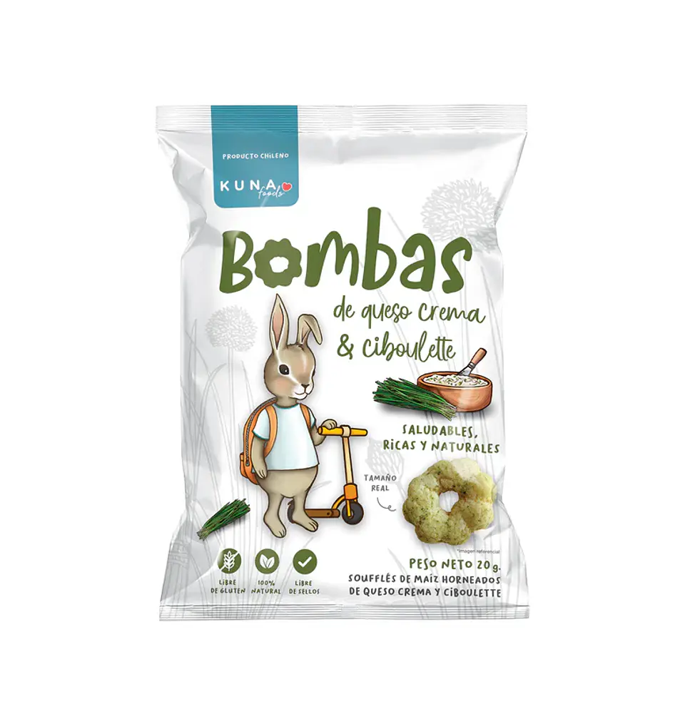 Bombas Queso Crema y Ciboulette Kuna Foods 20g 1