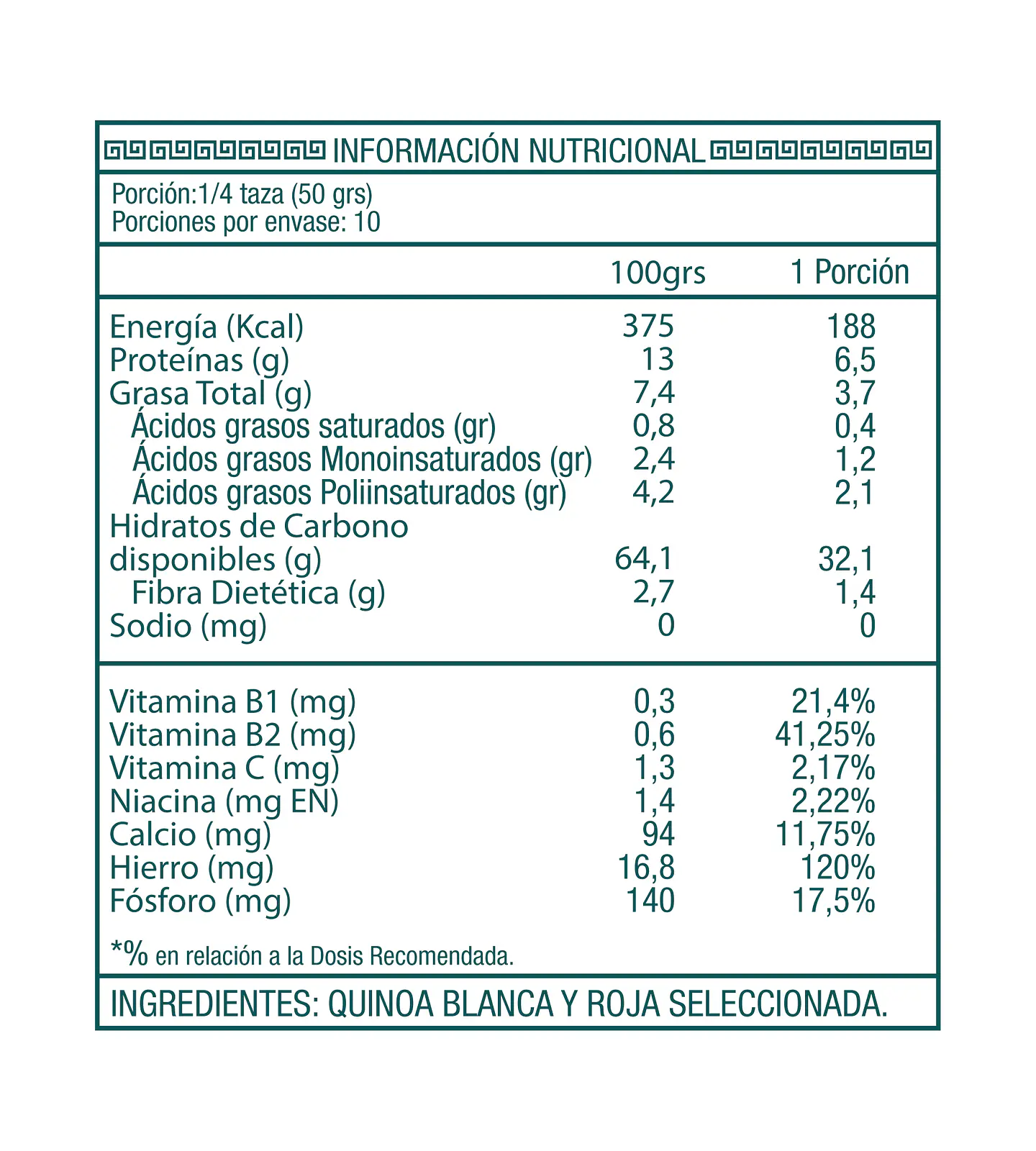 Quinoa Mix Duo Sin Gluten 500g Ambrosía 2