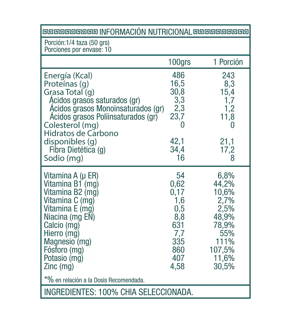 Chia Sin Gluten 500g Ambrosía 2