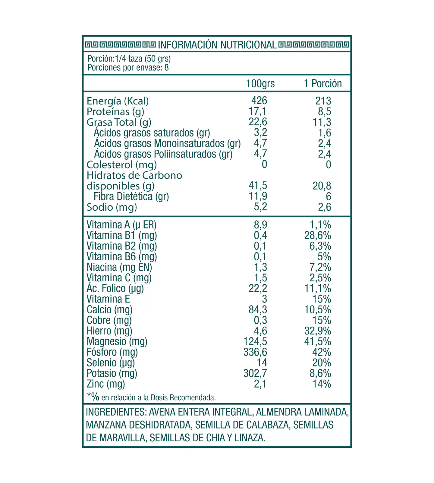 Müsli Multi Semillas Sin Gluten Ambrosía 400g 2