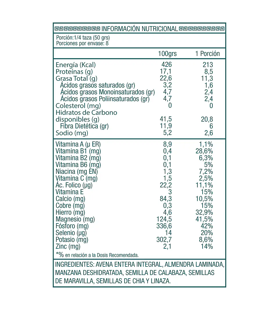 Müsli Multi Semillas Sin Gluten Ambrosía 400g 2
