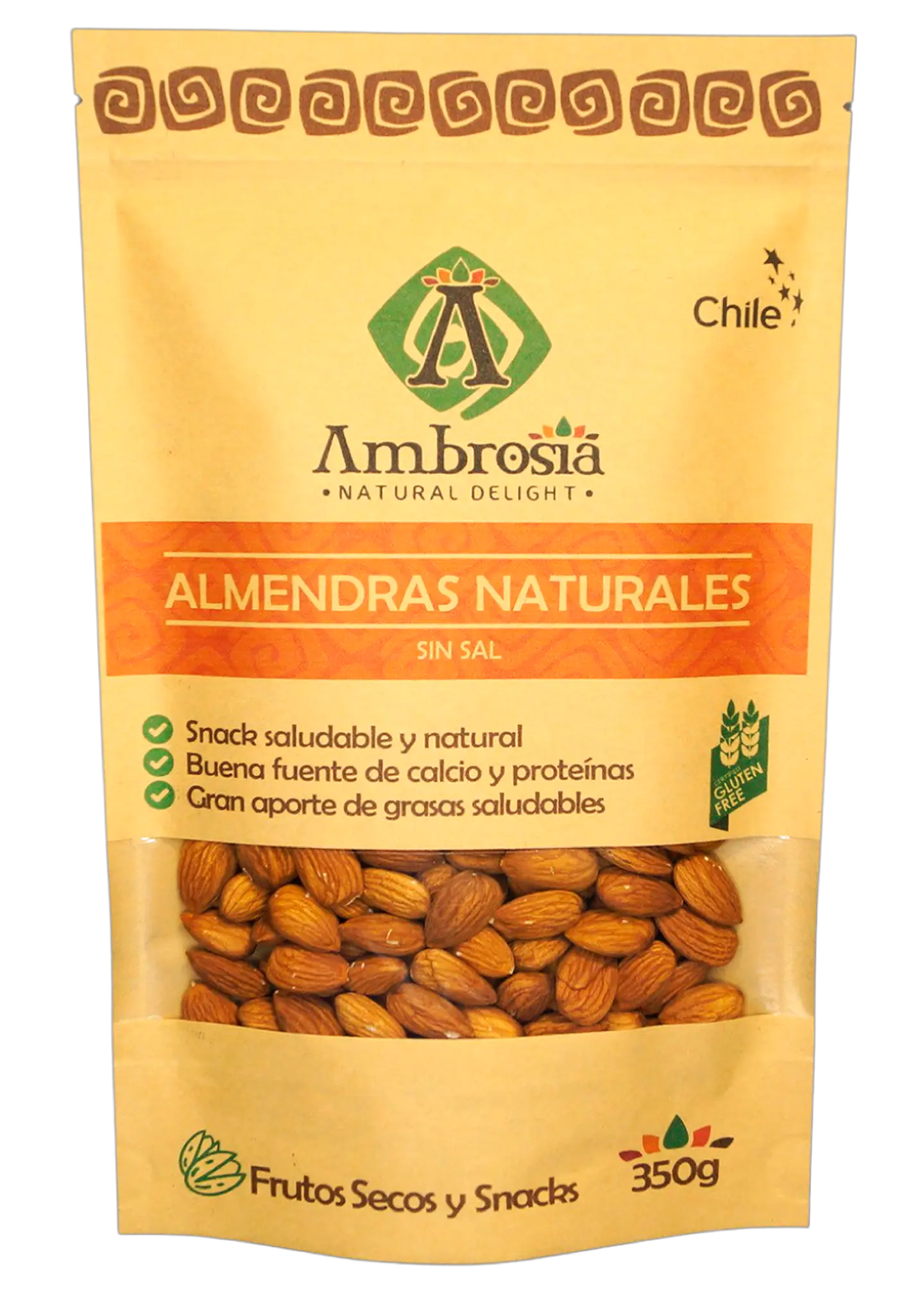 Almendras Naturales S/Sal Sin Gluten Ambrosía 350g 1