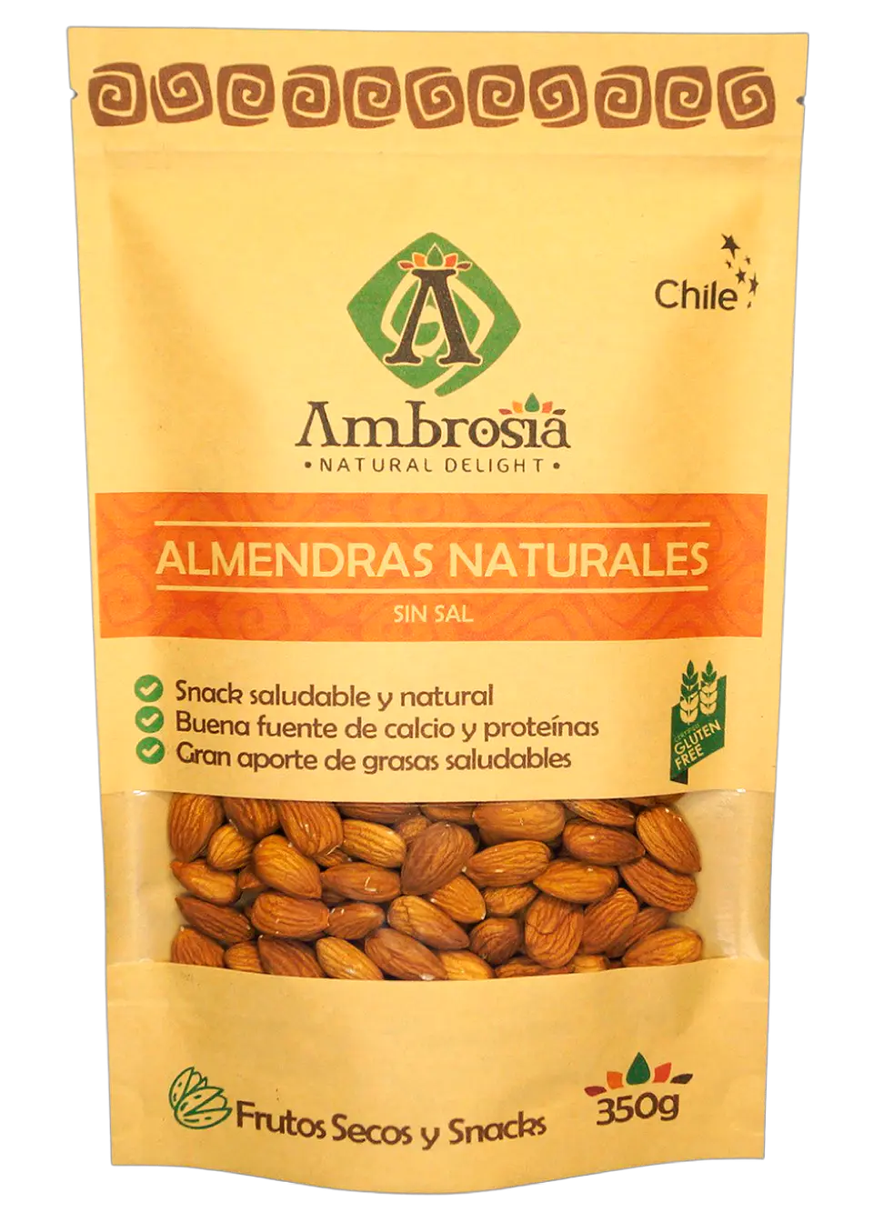 Almendras Naturales S/Sal Sin Gluten Ambrosía 350g 1
