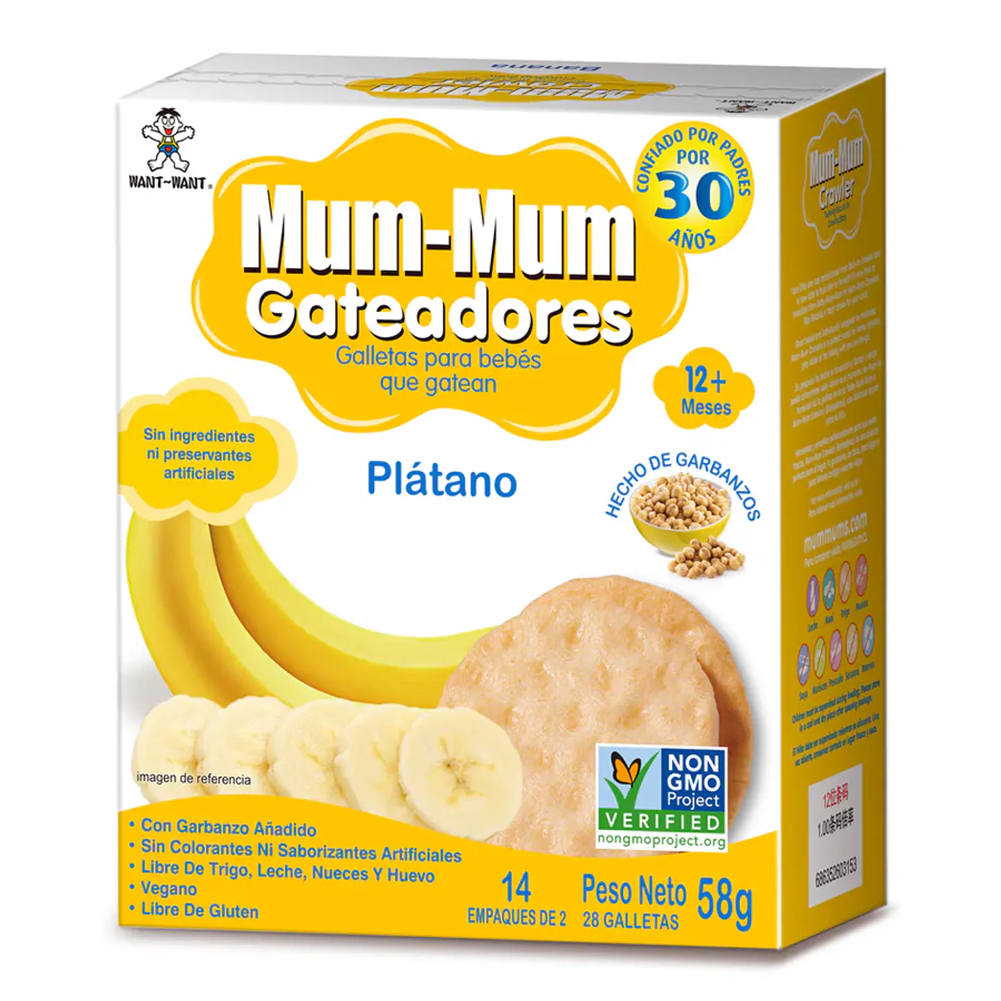 Galletas de Arroz Bebé Crawler Mum Mum Banana 58g 2