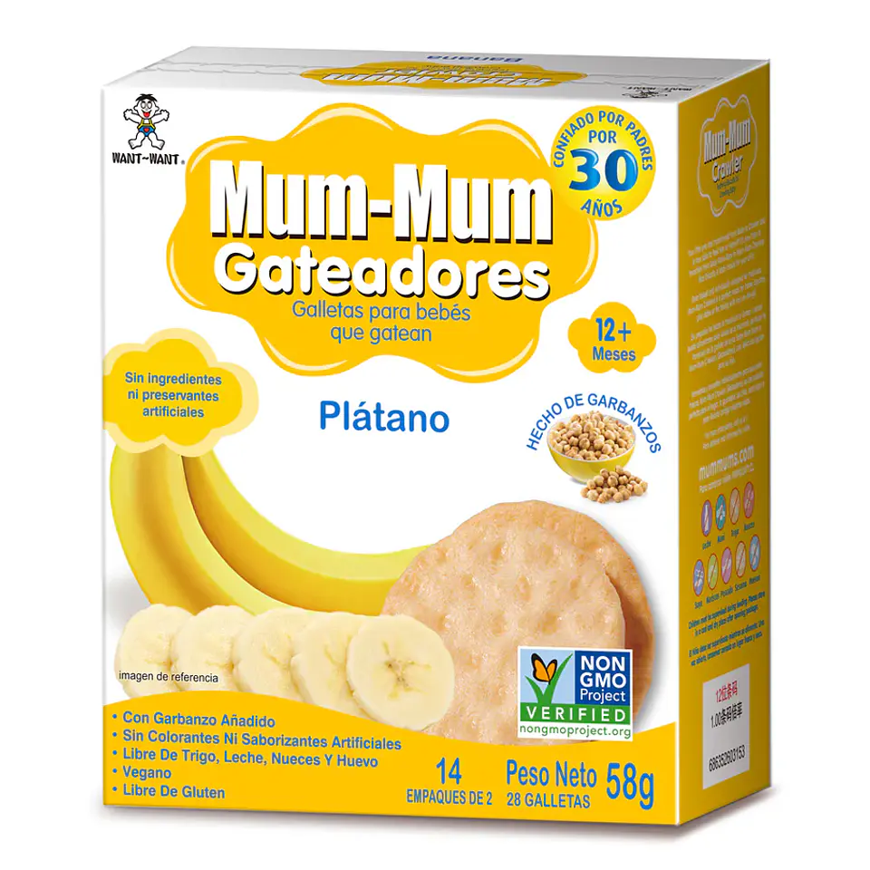 Galletas de Arroz Bebé Crawler Mum Mum Banana 58g 2