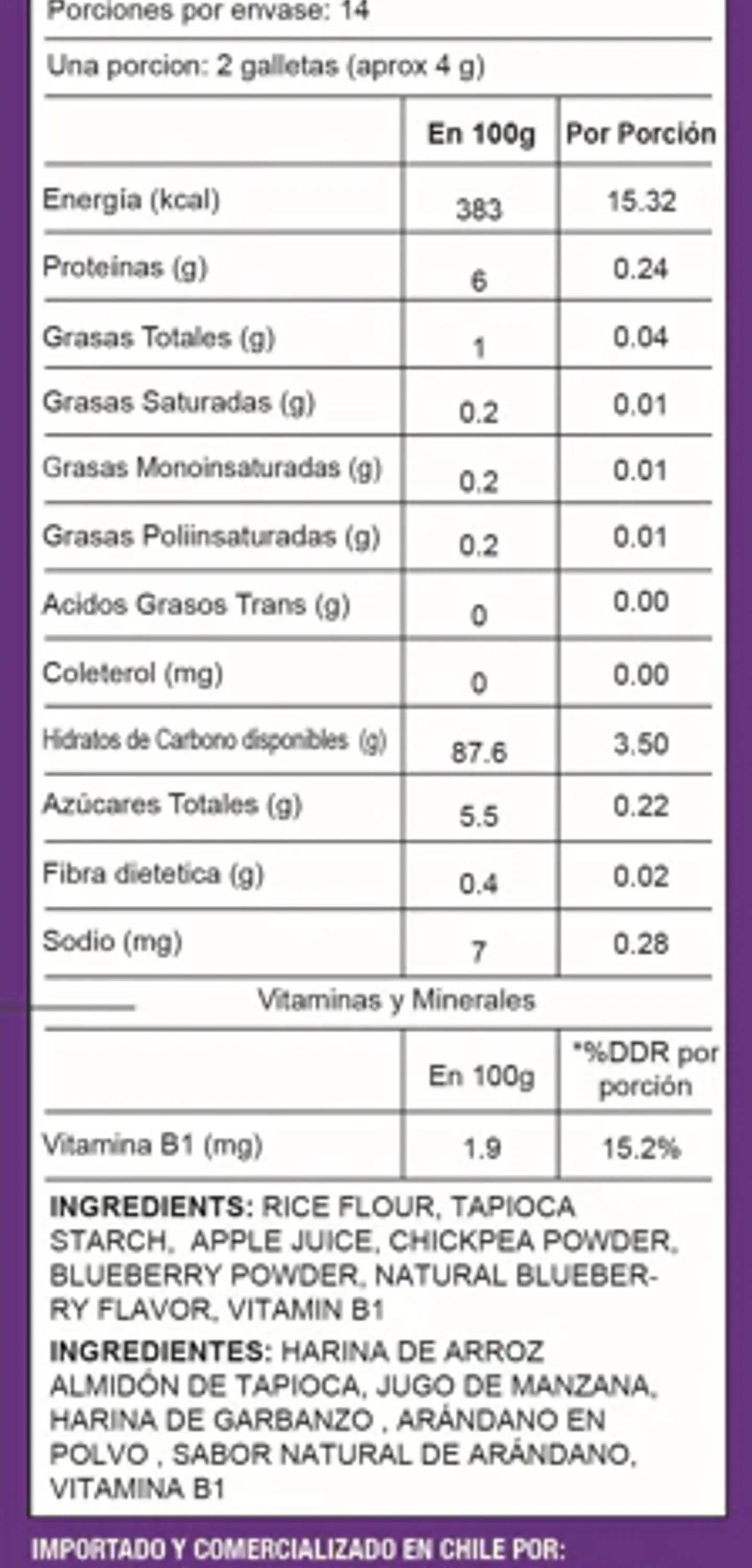 Galletas de Arroz Bebé Crawler Mum Mum Arándano 58g 3