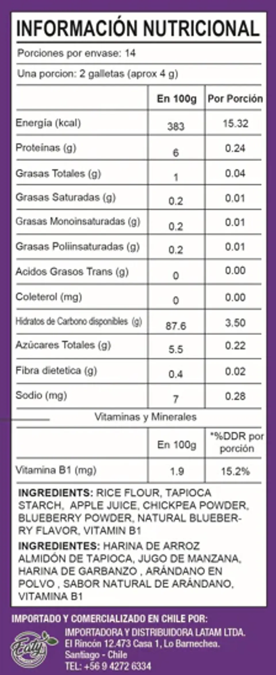 Galletas de Arroz Bebé Crawler Mum Mum Arándano 58g 3