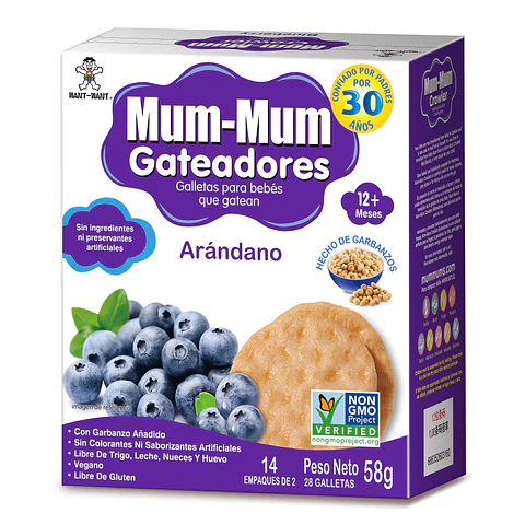 Galletas de Arroz Bebé Crawler Mum Mum Arándano 58g