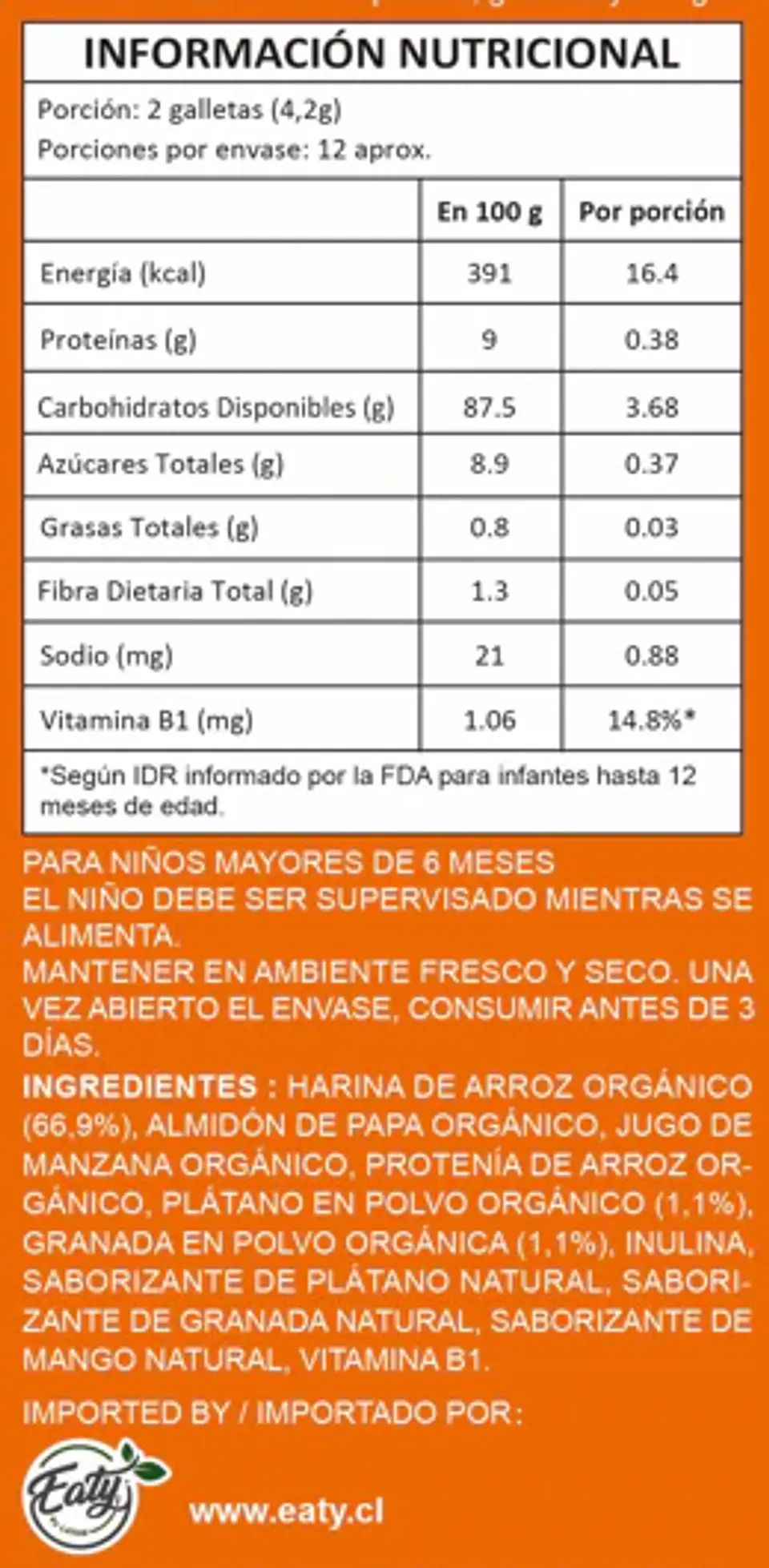 Galletas de Arroz Baby Mum-Mum Tropical 50g - 12 un 3