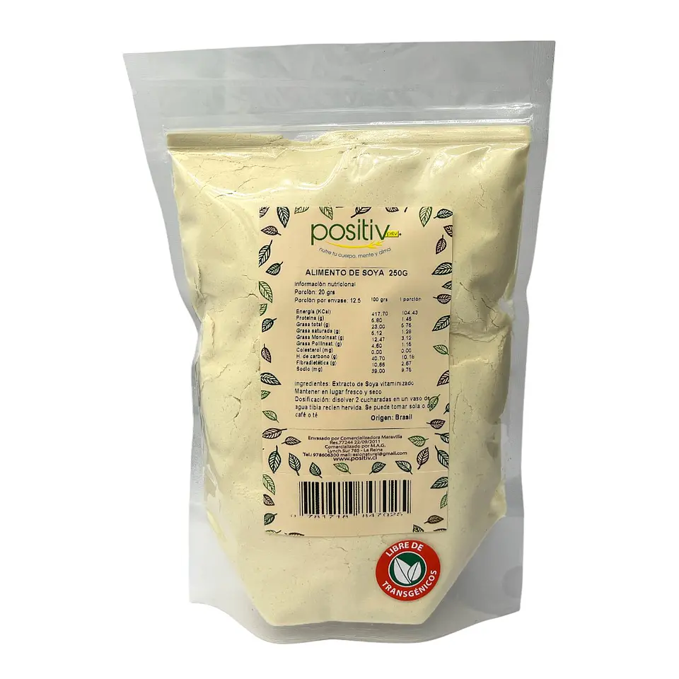 Bebida Vegetal de Soya en Polvo No Transgénica 500g Positiv 1