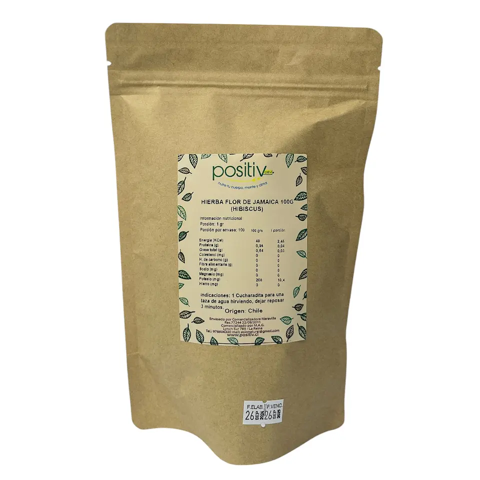Flor de Jamaica (Hibiscus) 100g Positiv 1