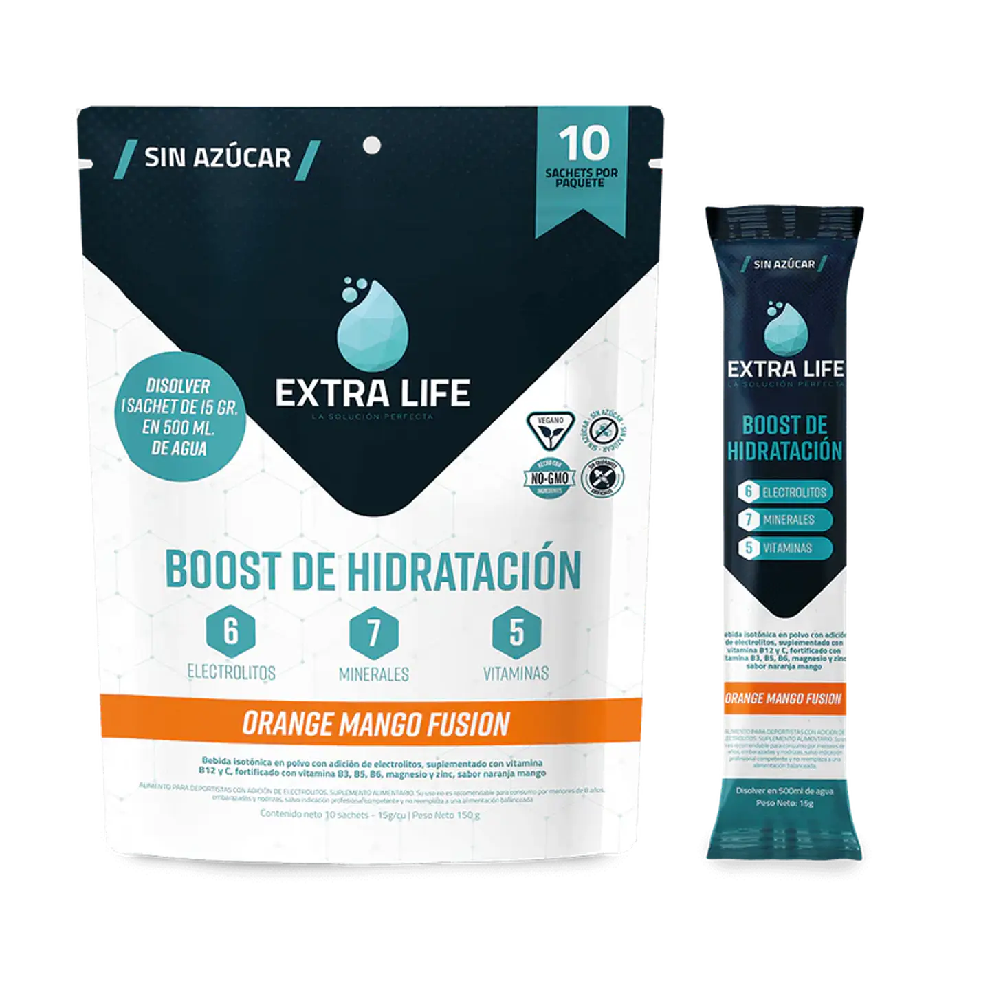 Boost de Hidratación Extra Life 10 un Orange Mango 1