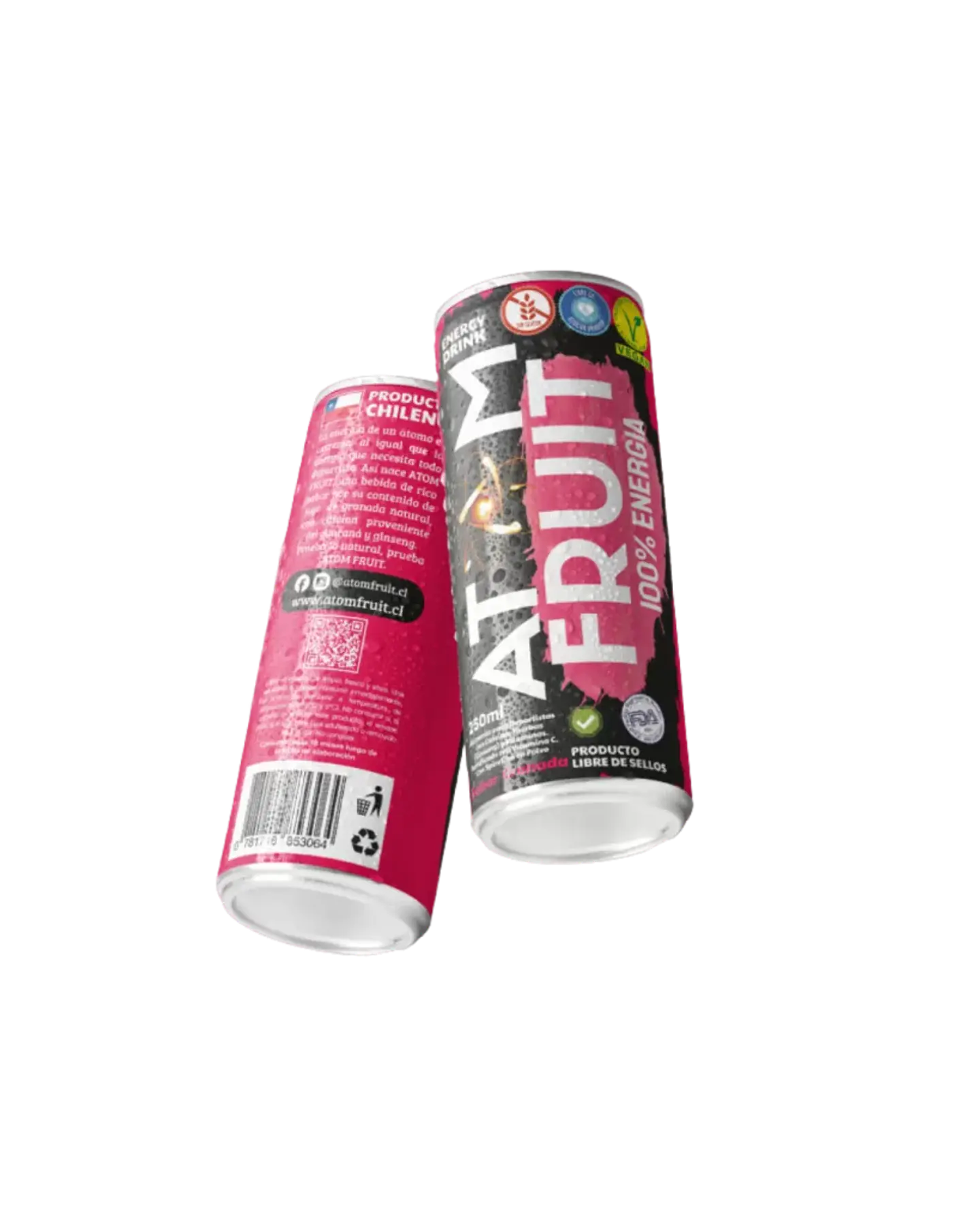 Bebida Energética Atom Fruit Granada 250 ml 3