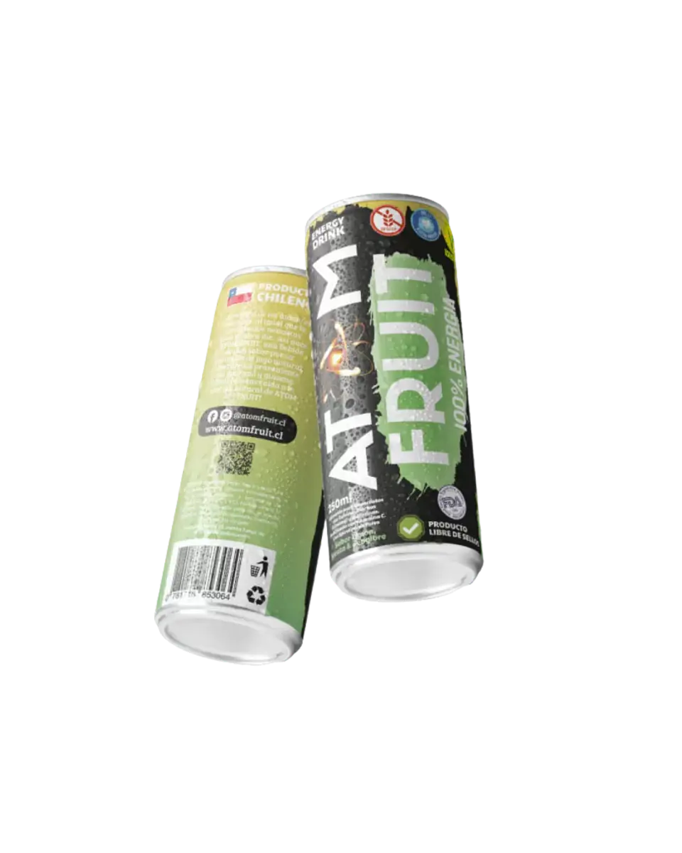Bebida Energética Atom Fruit Limón 250 ml 2