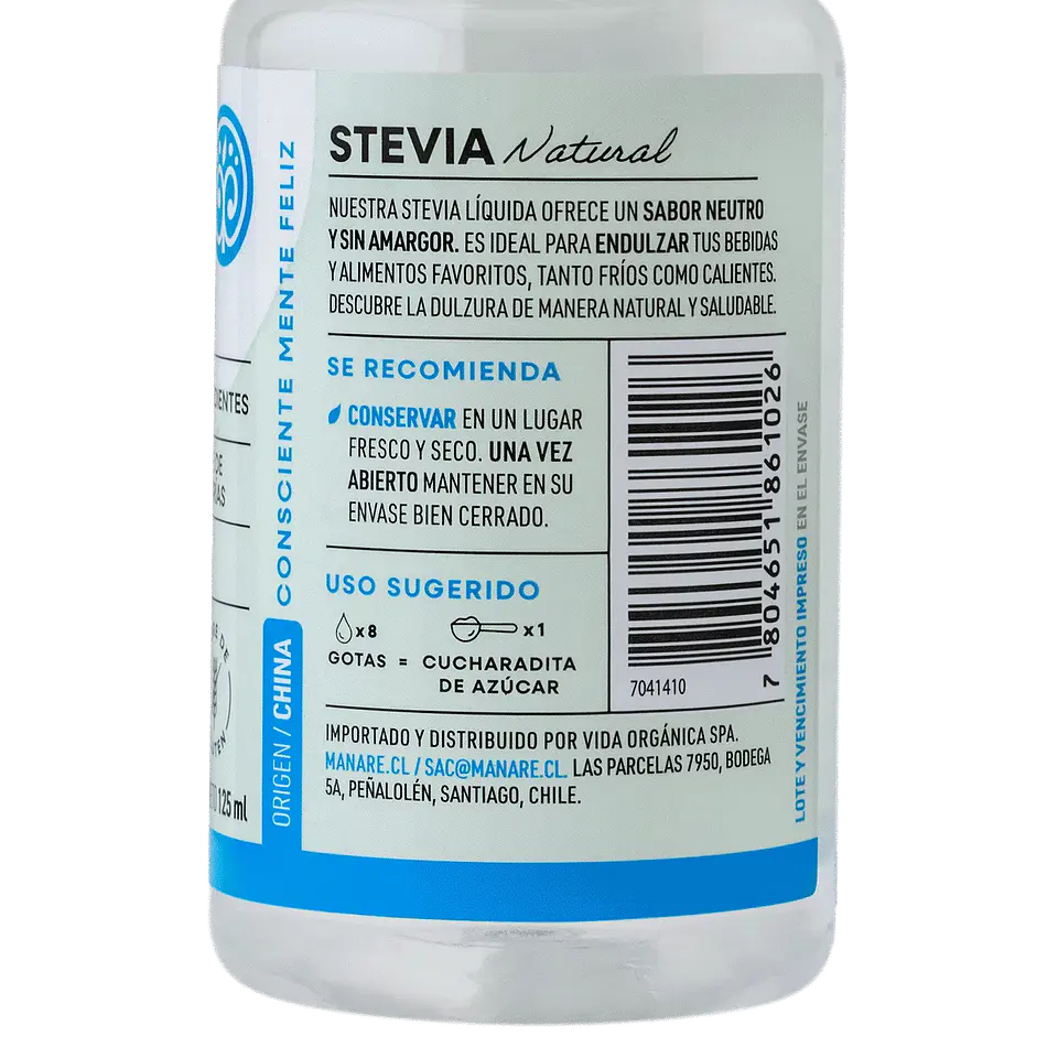 Stevia líquida 125ml Manare 2