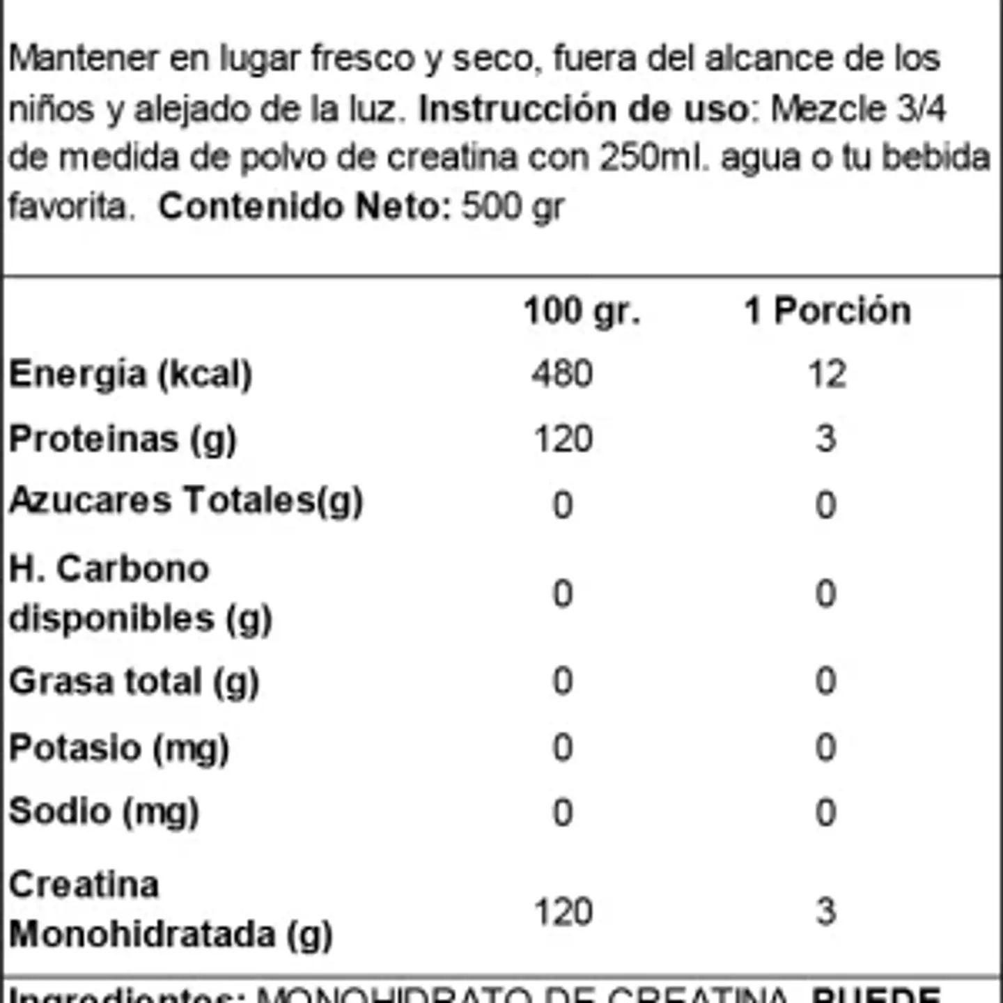 Creatina Monohidratada Ostrovit 500g 3