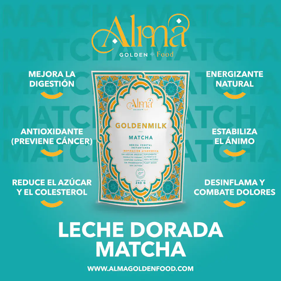 Goldenmilk Matcha 240g Leche Dorada Alma Golden Foods 2