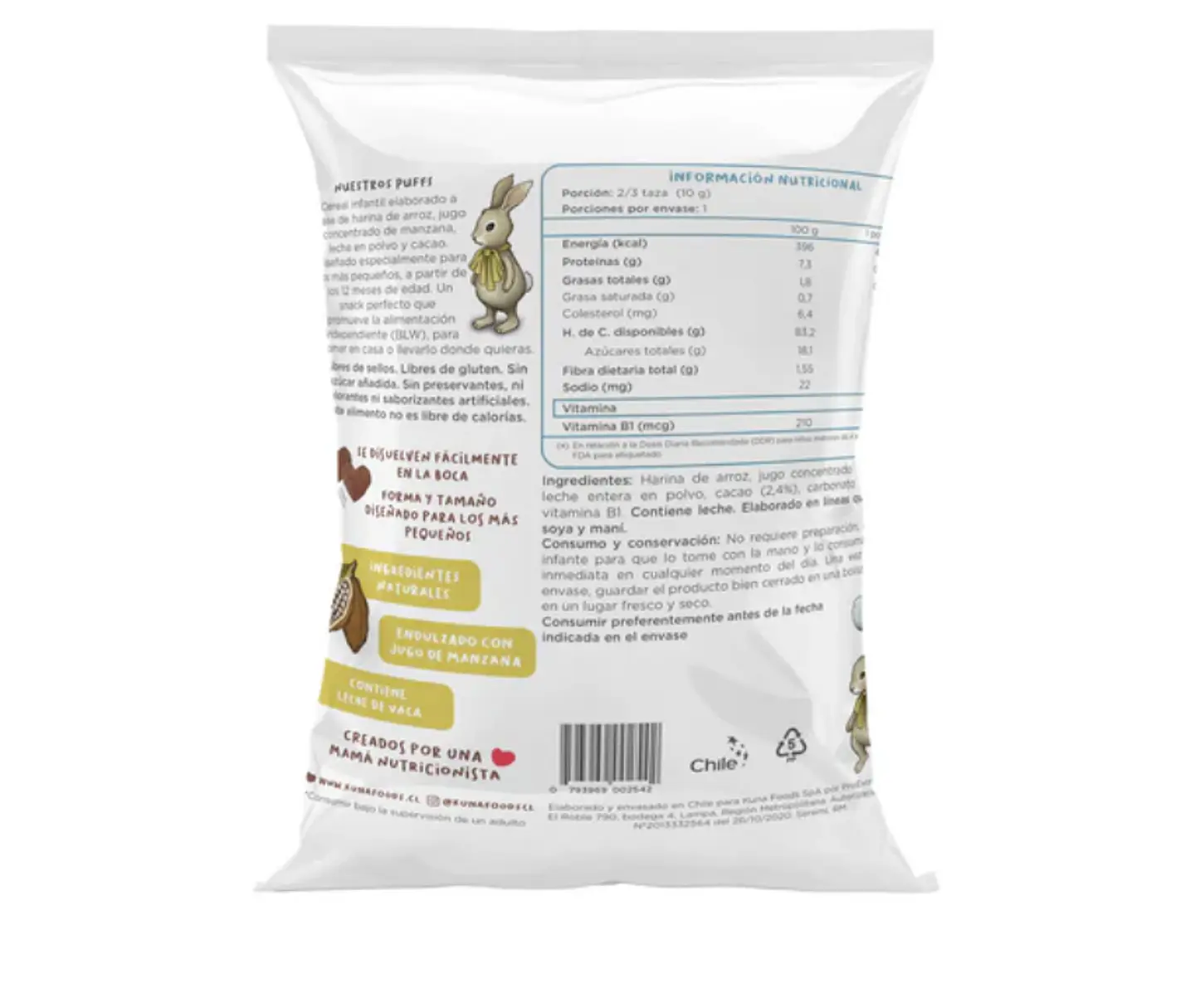 Cereal Puffs Kuna Foods Cacao 10g 2