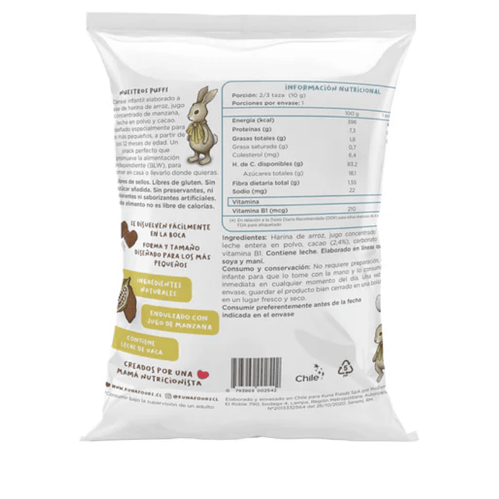 Cereal Puffs Kuna Foods Cacao 10g 2