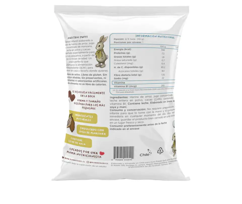 Cereal Puffs Kuna Foods Cacao 10g 2