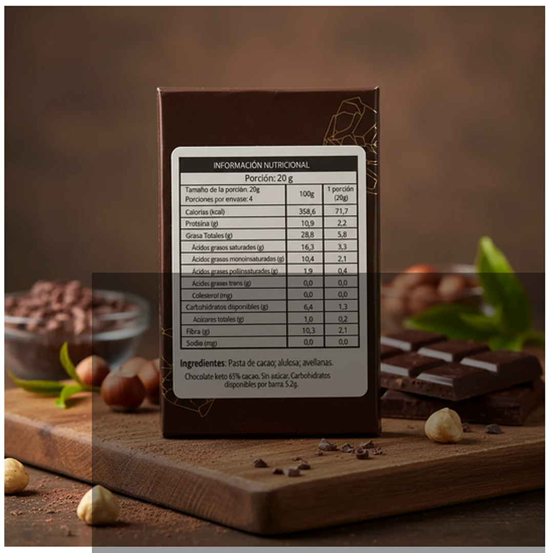 Chocolate Keto Andino 65% 80g 2