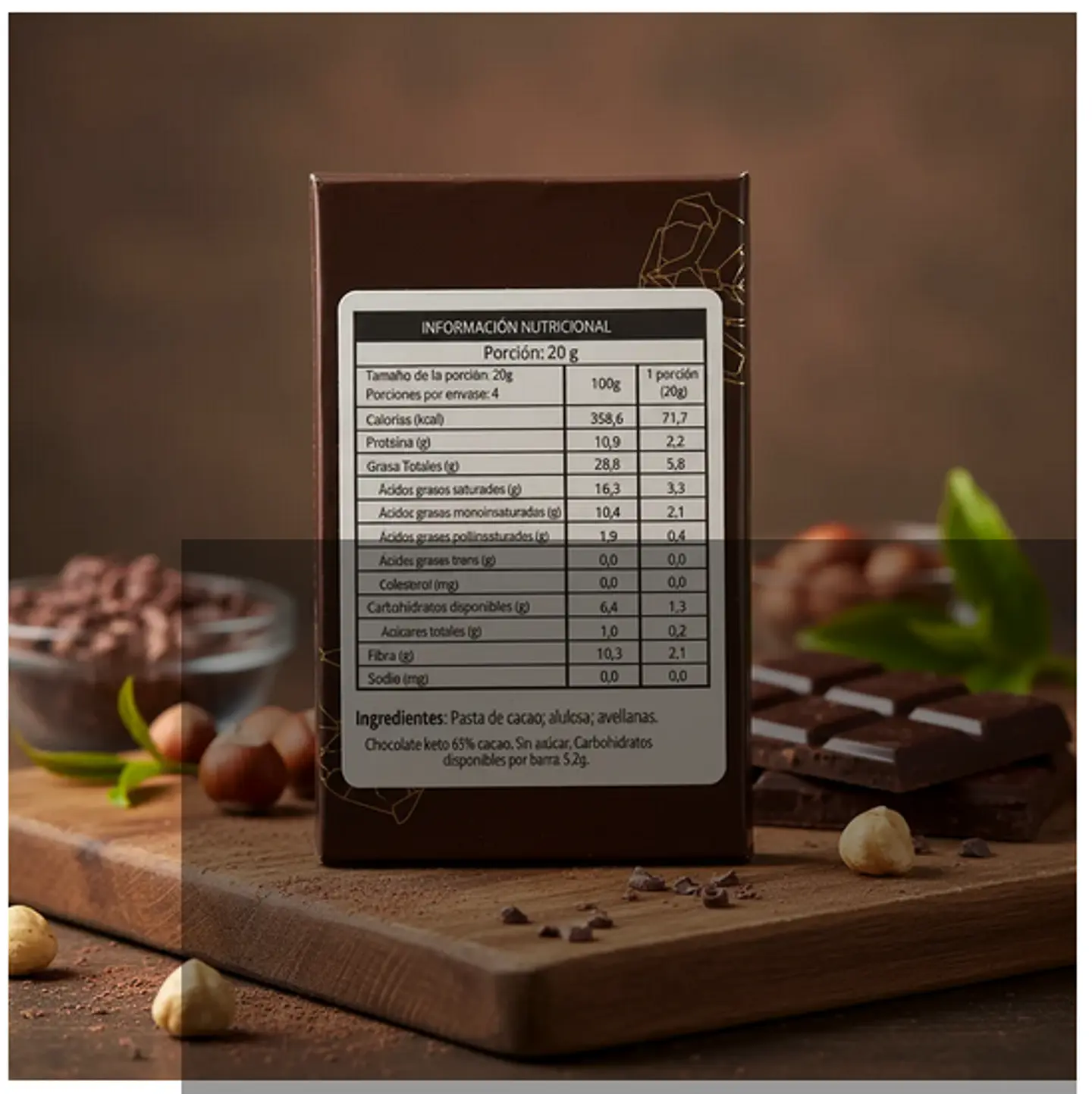 Chocolate Keto Andino 65% 80g 2