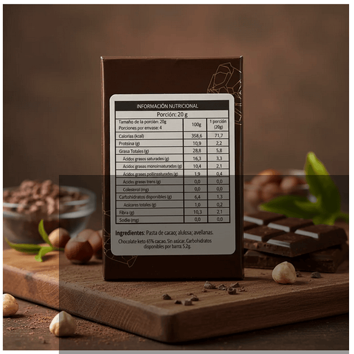 Chocolate Keto Andino 65% 80g 2