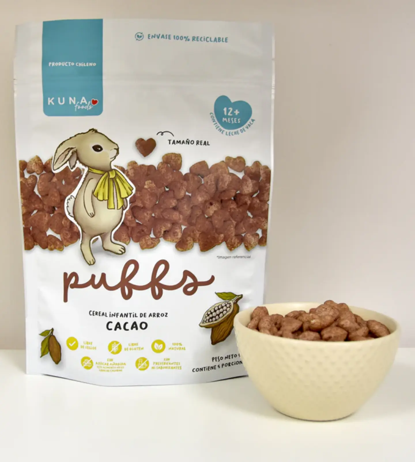 Cereal Puffs Cacao Kuna Foods 50g 1