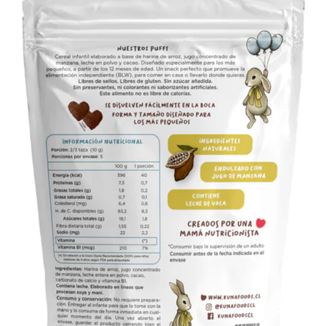 Cereal Puffs Cacao Kuna Foods 50g 2