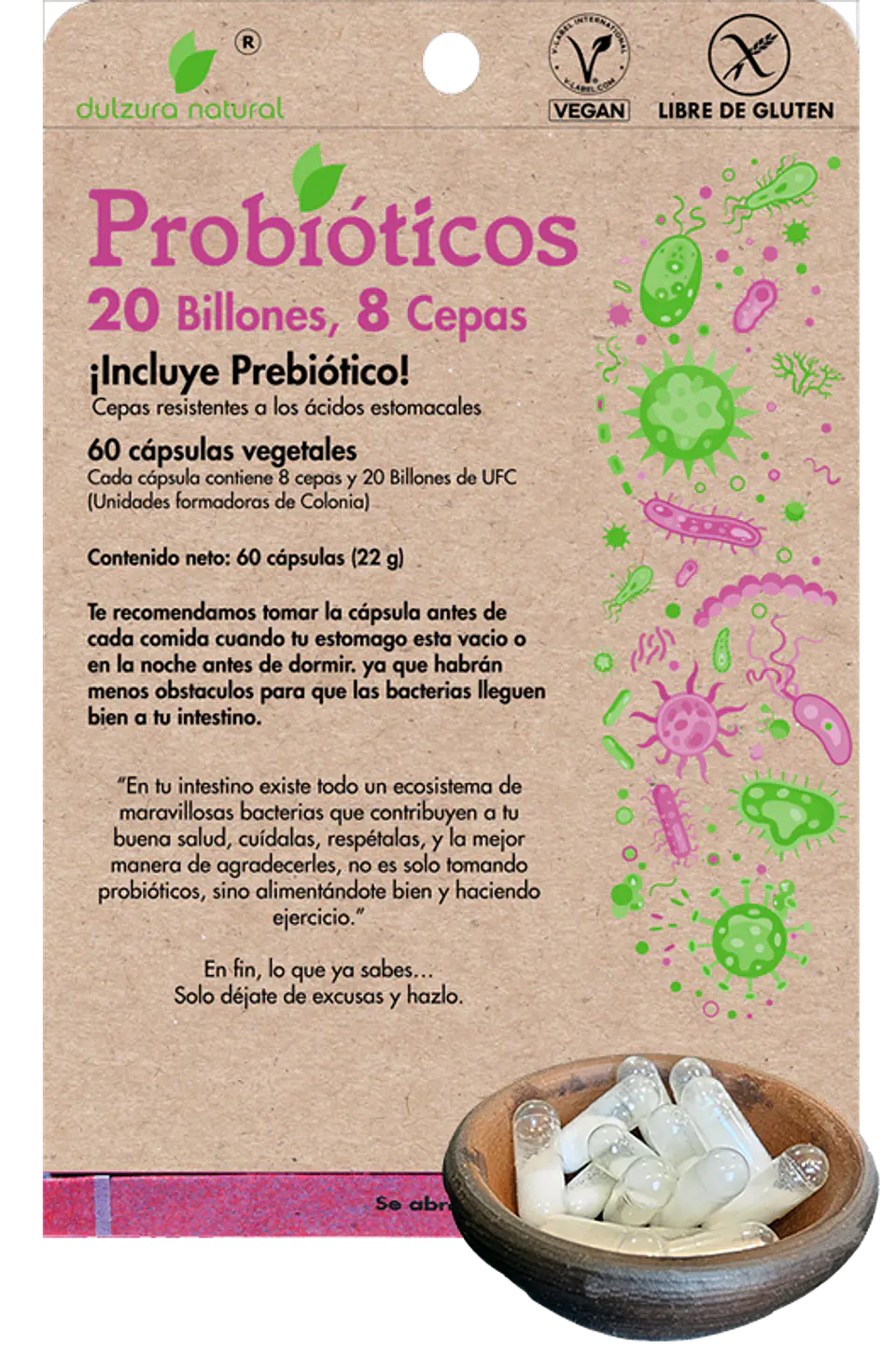 Probióticos Dulzura Natural 20 Billones y 8 Cepas 1